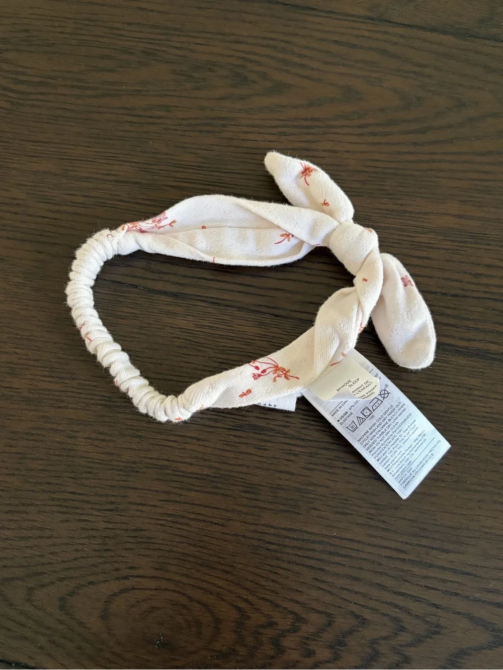 GAP Cream Floral Long-Sleeve Baby Dress Bodysuit with Headband
